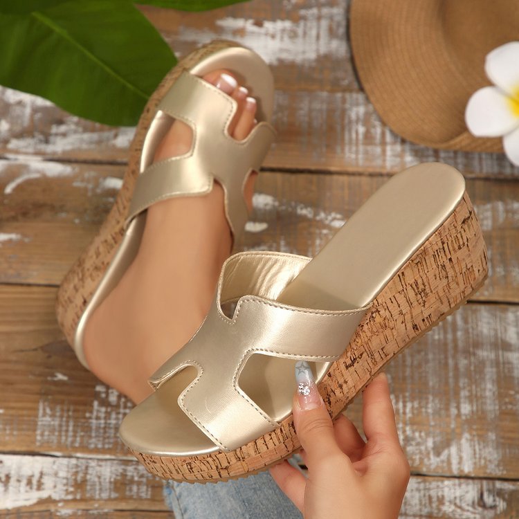 Damen Wedge-Sandaletten mit elegantem Kork-Design