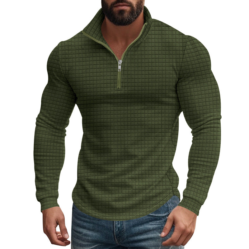 Herren Thermo-Fleecepullover mit Reißverschluss und strukturiertem Design