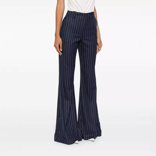 Damen Hochtaillierte Nadelstreifen Palazzohose mit weitem Schlag Shop Nory