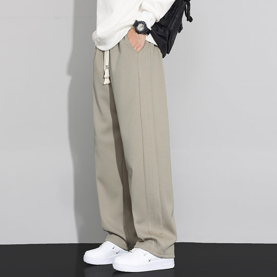 Herren Locker-weit geschnittene Lounge-Jogginghose mit Baumwoll-Fleece-Innenfutter und verstellbarem Kordelzug Shop Nory