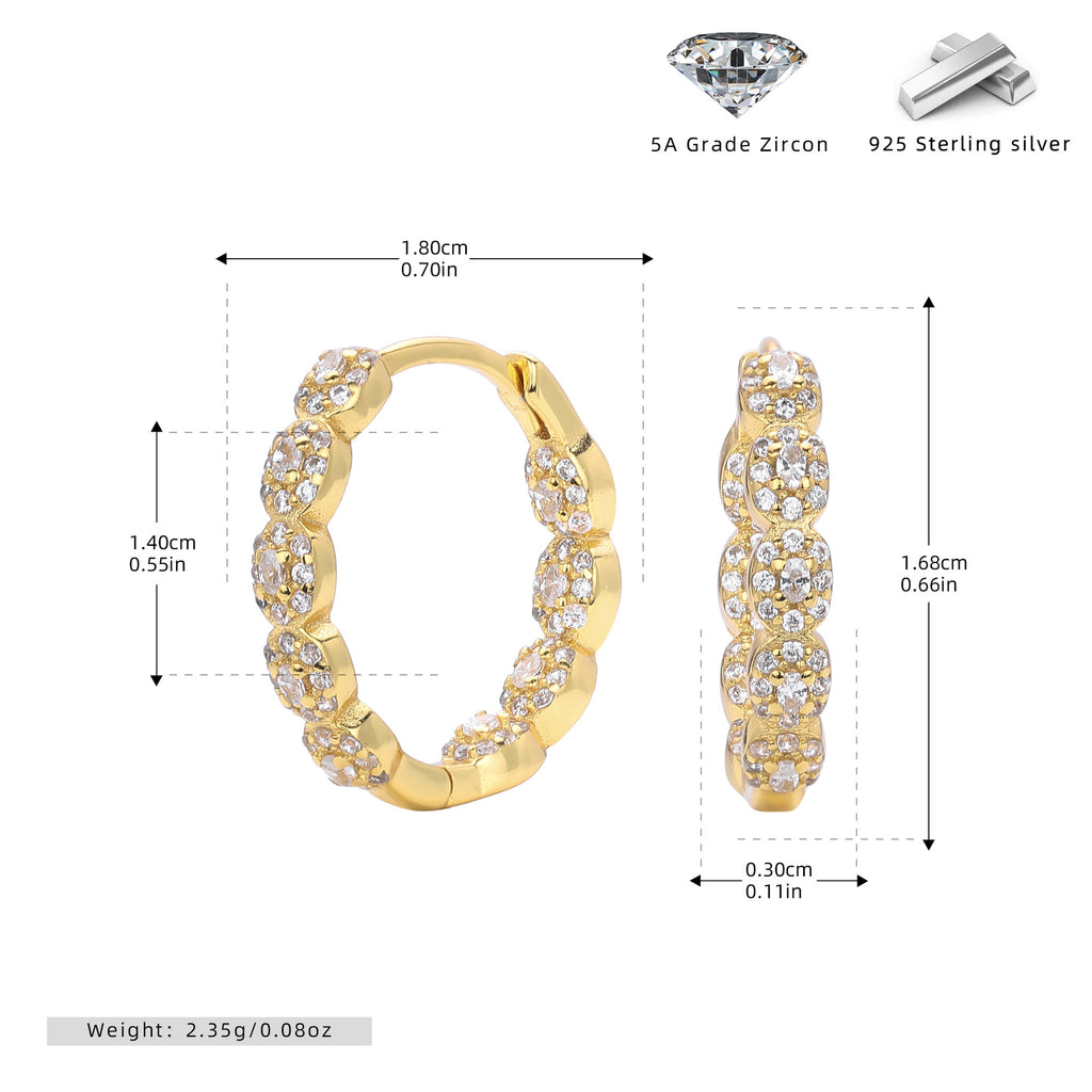 Damen Ohrhänger mit luxuriösen Zirkon-Akzenten aus 925 Sterlingsilber Shop Nory