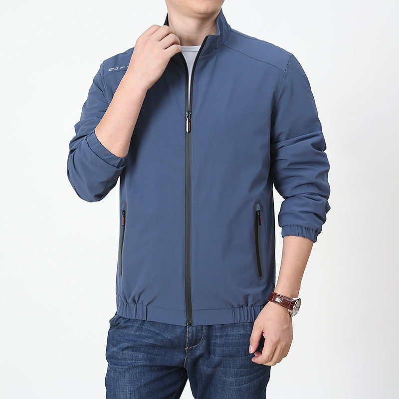Herren leichte Softshell-Outdoorjacke mit Stehkragen wasserabweisender Oberfläche und Reißverschlusstaschen Shop Nory