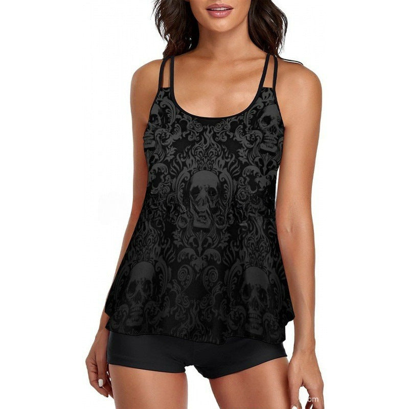Damen Sportliches Tankini-Set mit bequemem Shorts und verstellbaren Trägern Shopnory