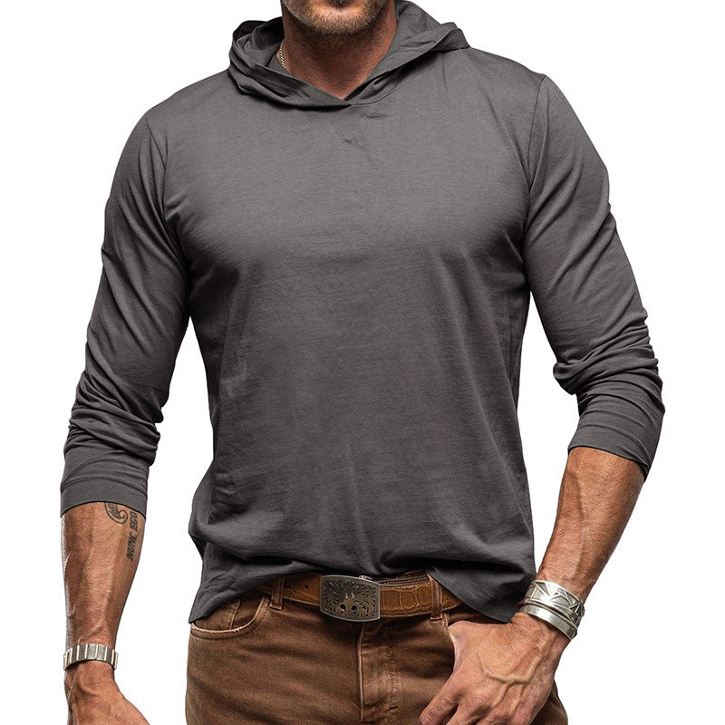 Kapuzenpullover Slim Fit Langarm Leichter Baumwollstrick Minimalistischer Stil