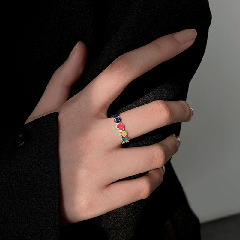 Damen Smiley-Ring mit kreativem Design Shop Nory