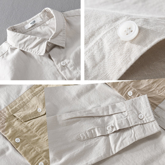 Herren Kontrast-Brusttaschen-Overshirt aus leichter Baumwollmischung mit Relaxed‑Fit Shop Nory