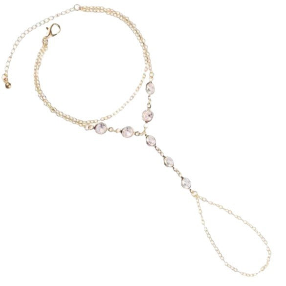 Damen Fußkettchen mit zarten Kristallakzenten Shop Nory