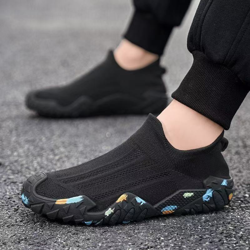 Herren Elastischer Strick-Fußschuh mit rutschfester, gemusterter Profilsohle Shop Nory