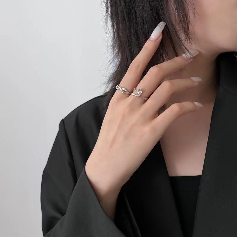 Damenring mit floralem Rosendesign Shop Nory