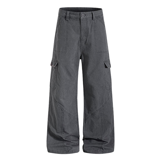 Damen Weite Cargo-Hose aus Baumwoll-Mix mit hohem Bund und Multifunktionstaschen Shop Nory