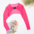 Damen Modischer Mesh-Oberteil mit langer Arm