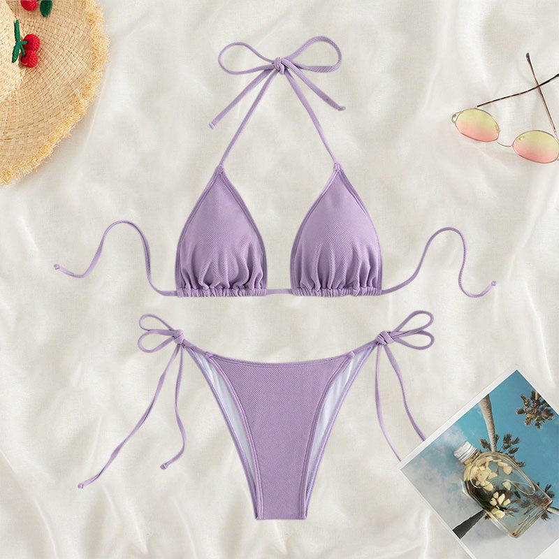 Damen Triangel-Bikini mit verstellbaren Trägern und SeitenbindShopnoryändern