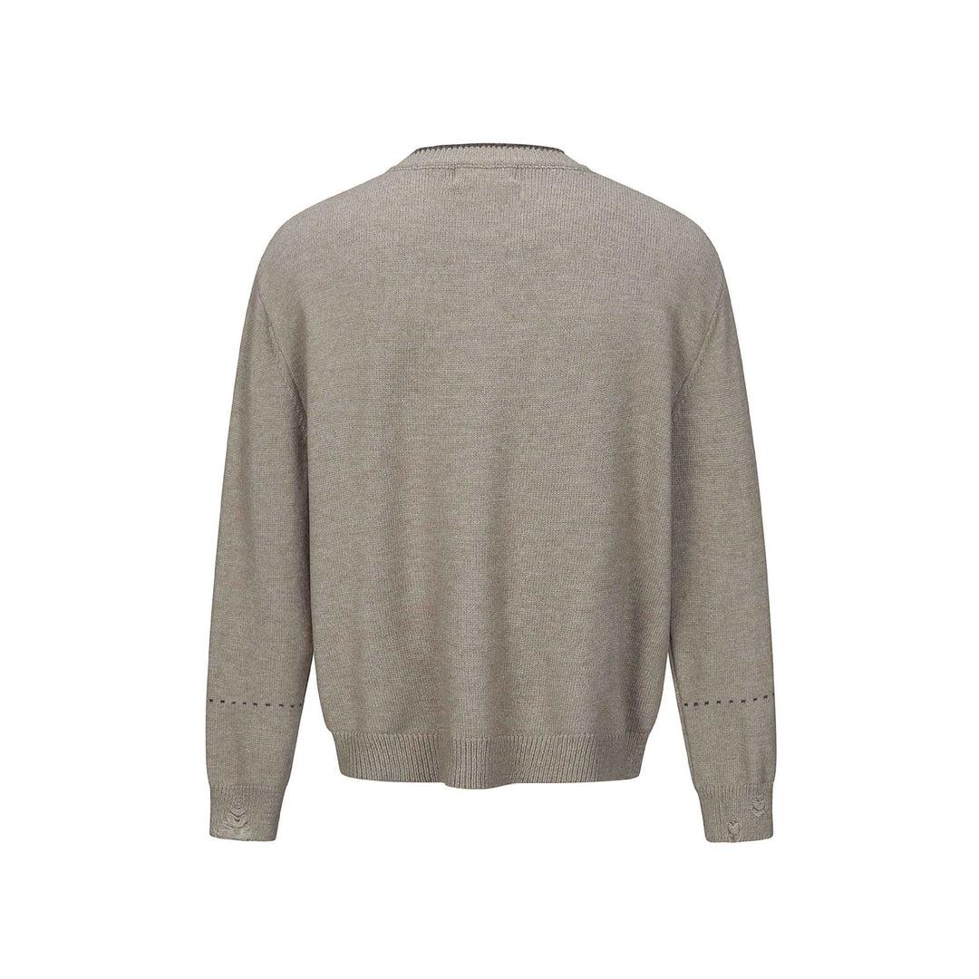 Unisex Schlichte Strickjacke mit Rundhals, Holzknopfleiste und geripptem Saum Shop Nory