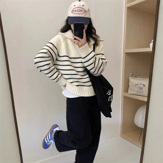 Damen Gemusterter Oversized Pullover Shop Nory