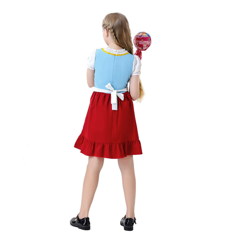 Damen nan traditionelles Dirndlkleid für Kinder mit Schürze und floraler Stickerei Shop Nory