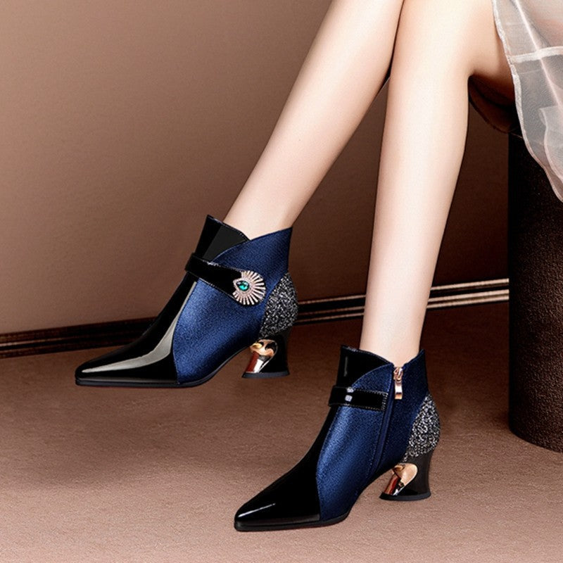 Damen modische Stiefeletten mit funkelndem Akzent