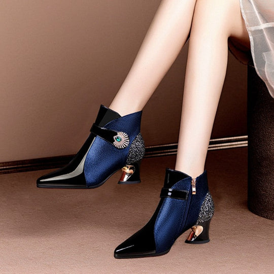 Damen modische Stiefeletten mit funkelndem Akzent