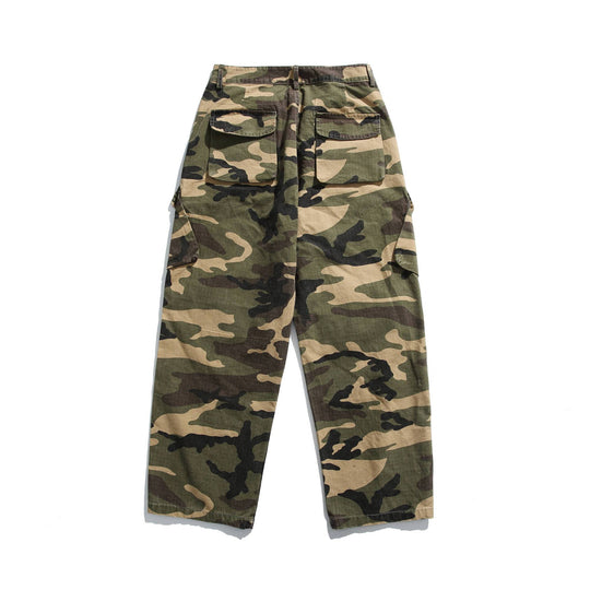 Herren Cargo-Hose in weiter Passform mit Tarnmuster, großen Pattentaschen und Ripstop-Optik Shop Nory