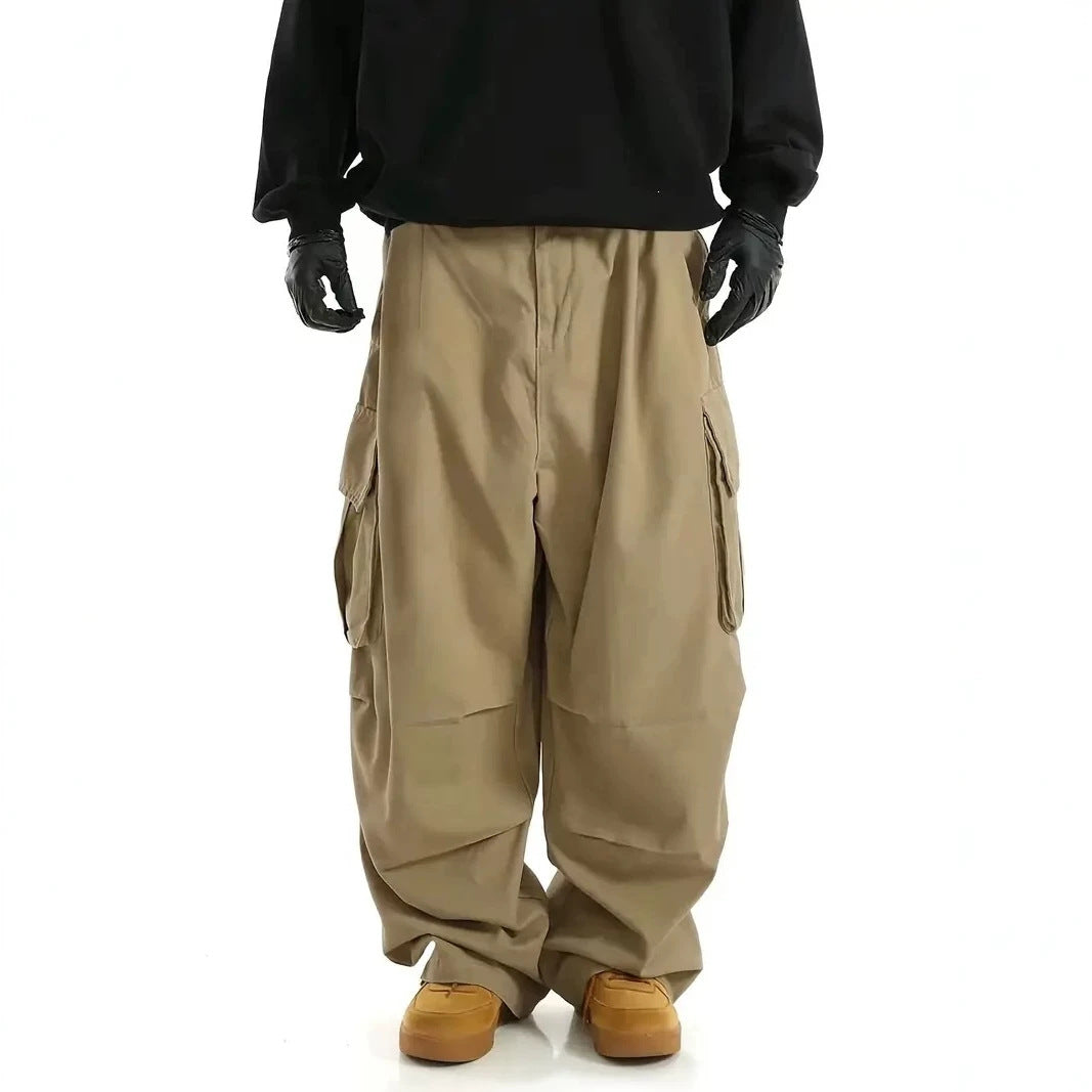 Herren Weite Baggy-Utility-Cargohose mit Multifachtaschen und tiefem Schritt Shop Nory