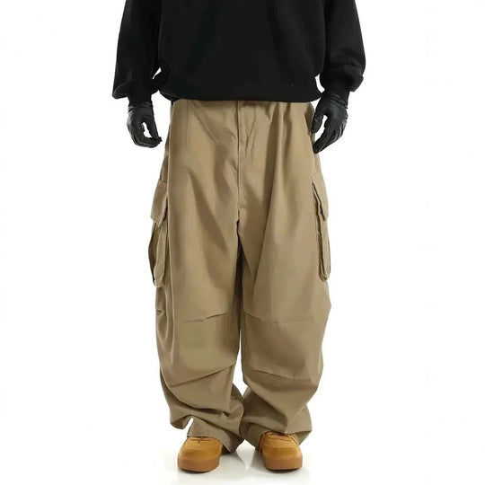 Herren Weite Baggy-Utility-Cargohose mit Multifachtaschen und tiefem Schritt Shop Nory