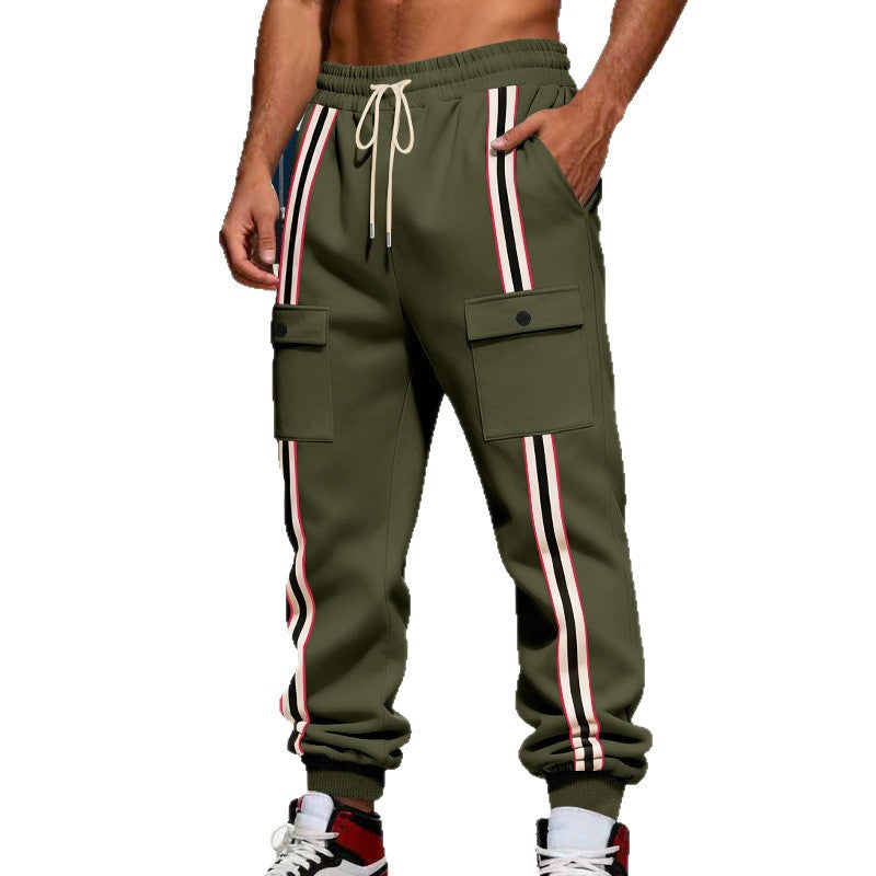 Herren Cargo-Jogginghose mit markanten Seitenstreifen, Tunnelzug & Klappentaschen Shop Nory