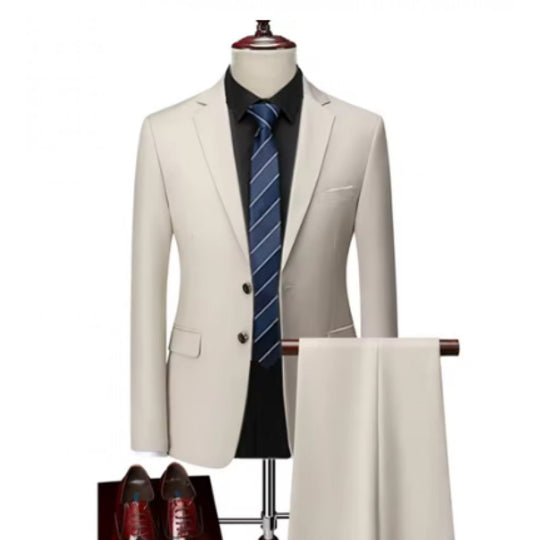 Herren Taillierter Zweiteiler-Anzug mit schmalem Revers und Ein-Knopf-Verschluss Shop Nory