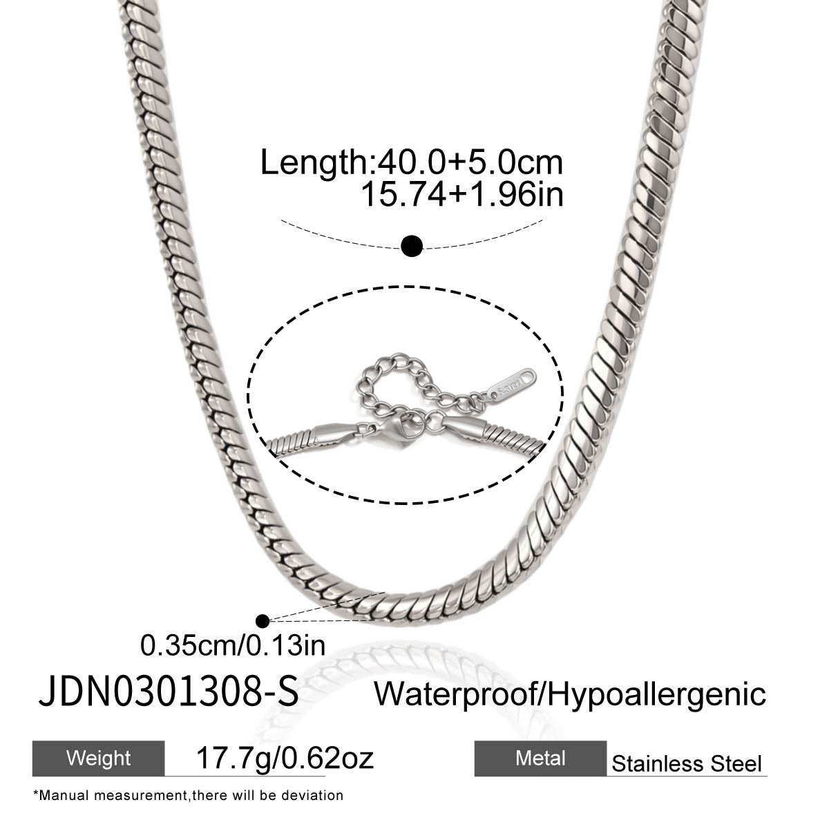 Damen Halskette mit wasserfestem und hypoallergenem Edelstahl Shop Nory