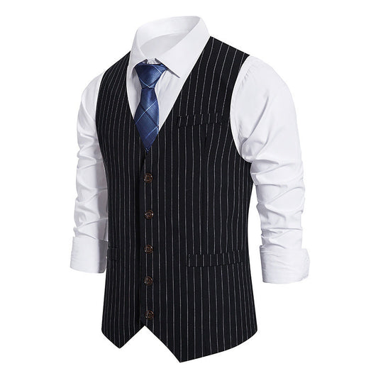 Herren elegante Anzugweste mit feinem Nadelstreifenmuster