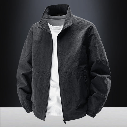 Herren Ultraleichte winddichte Freizeitblousonjacke mit Stehkragen und Reißverschlusstaschen Shop Nory