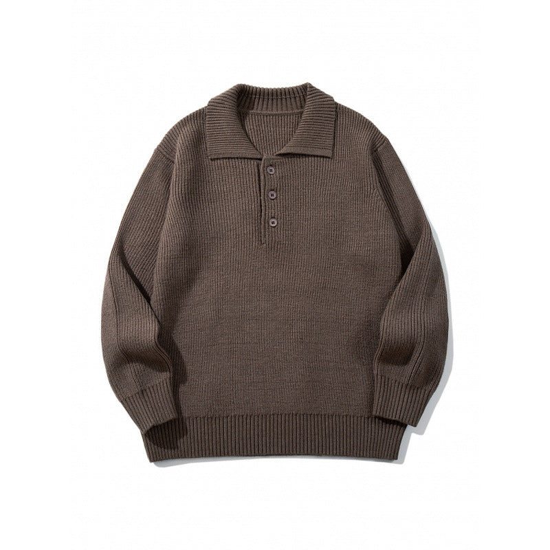 Herren Feinstrick-Polo-Pullover mit Hemdkragen, Knopfleiste und geripptem Saum Shop Nory
