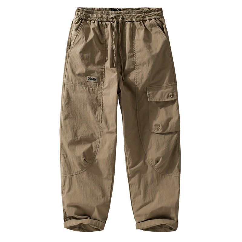 Herren Relaxte Cargo-Hose mit elastischem Bund, Kordelzug und vielseitigen Beintaschen Shop Nory