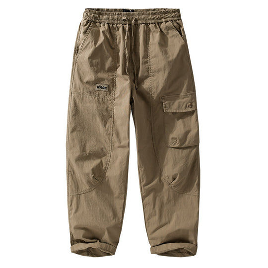 Herren Relaxte Cargo-Hose mit elastischem Bund, Kordelzug und vielseitigen Beintaschen Shop Nory