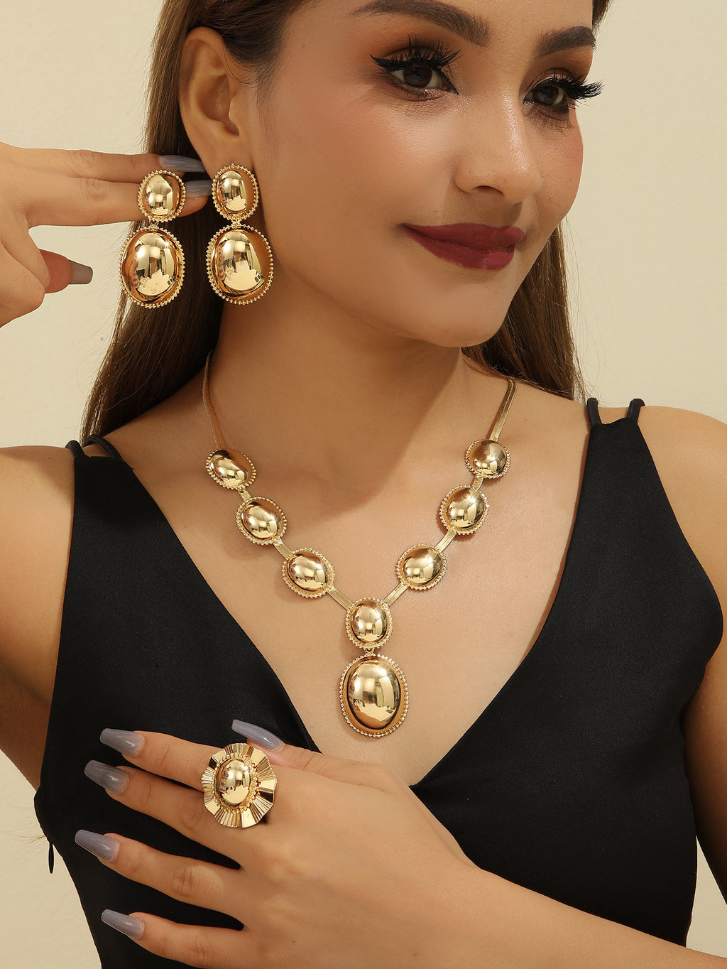 Damen Schmuckset mit elegantem Reliefmuster Shop Nory