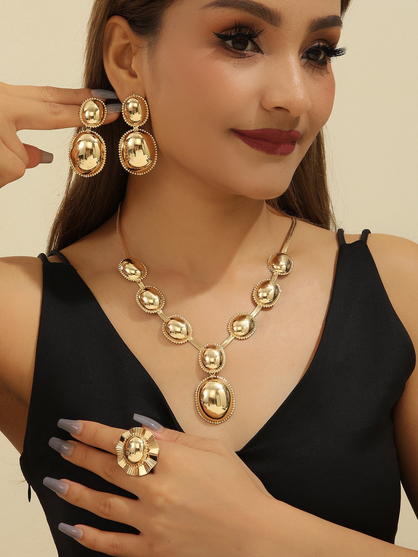 Damen Schmuckset mit elegantem Reliefmuster Shop Nory