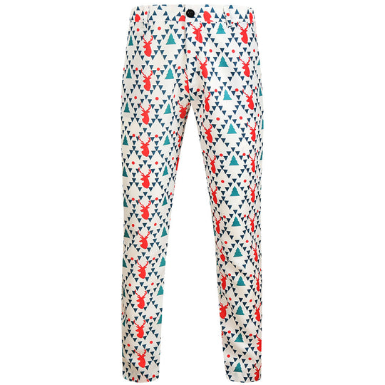 Herren Weihnachtliche Slim‑Fit Chinohose mit Allover-Santa‑Print und Stretchkomfort Shop Nory