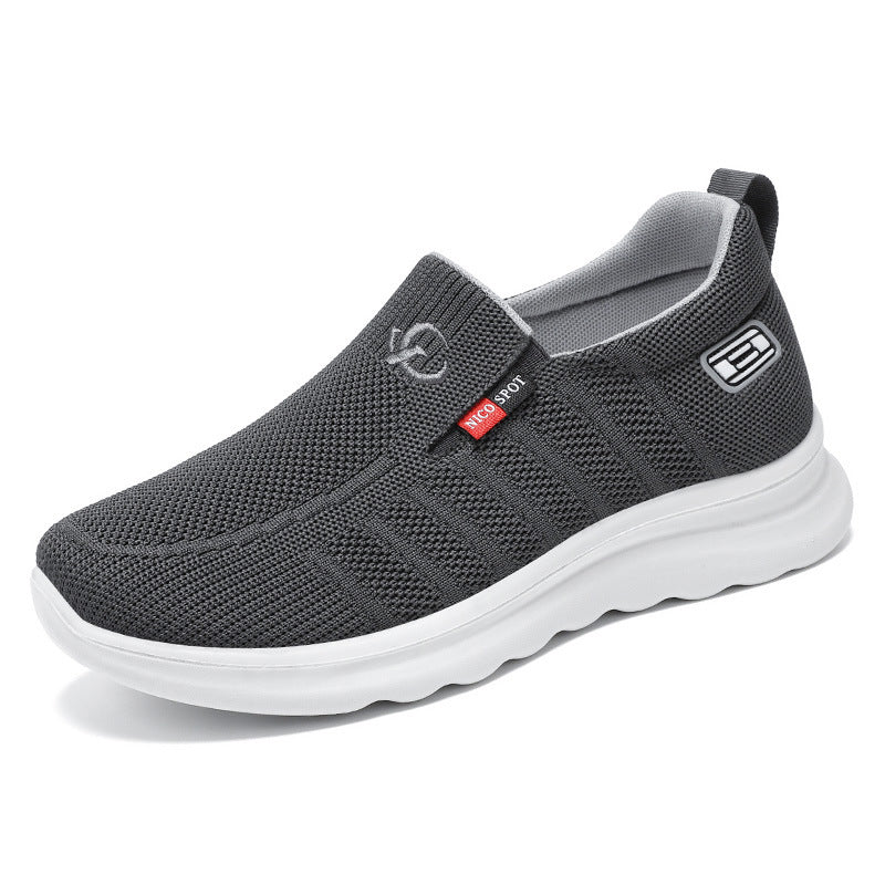 Herren nan atmungsaktiver Slip-On Strick-Freizeitschuh mit elastischem Einstieg, gepolsterter Komfortsohle und rutschfester Wellenlaufsohle Shop Nory