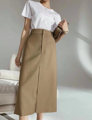 Damen Eleganter Midirock mit hohem Bund Shop Nory