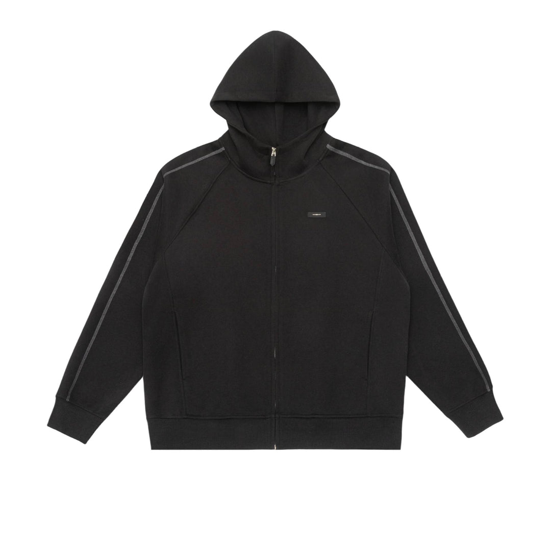 Unisex Oversize Reißverschluss-Kapuzenjacke mit Raglannähten und Rippenbündchen Shop Nory
