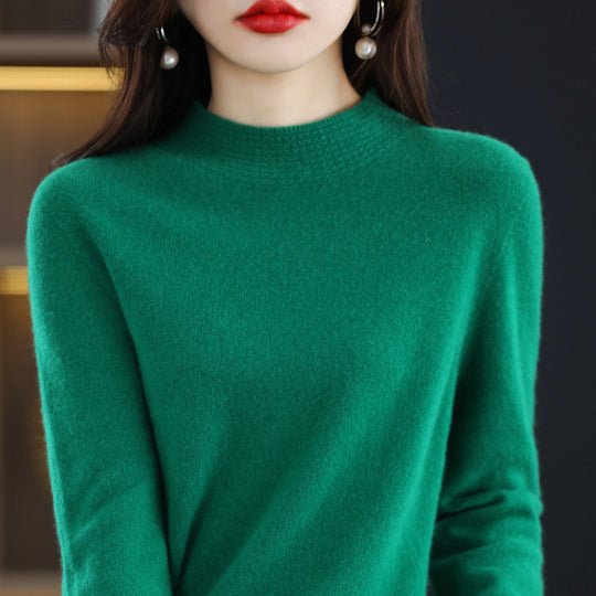 Damen Leichter Feinstrick-Mockneckpullover mit strukturierter Kragenblende Shop Nory