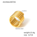 Damen Schmuckring mit geschichtetem Spiral-Design aus Edelstahl Shop Nory