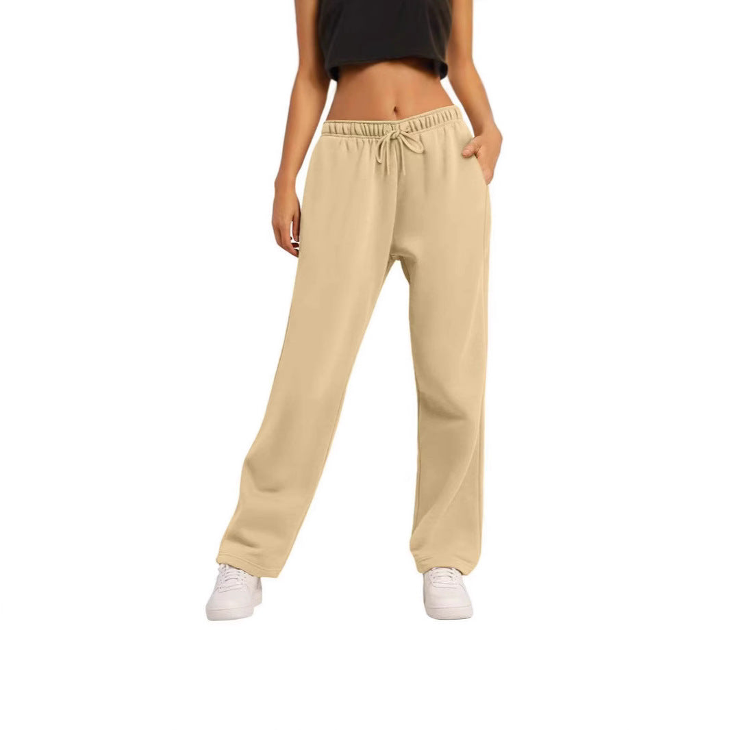 Damen nan weite High‑Waist Loungewear‑Jogginghose mit elastischem Bund Kordelzug und Seitentaschen Shop Nory