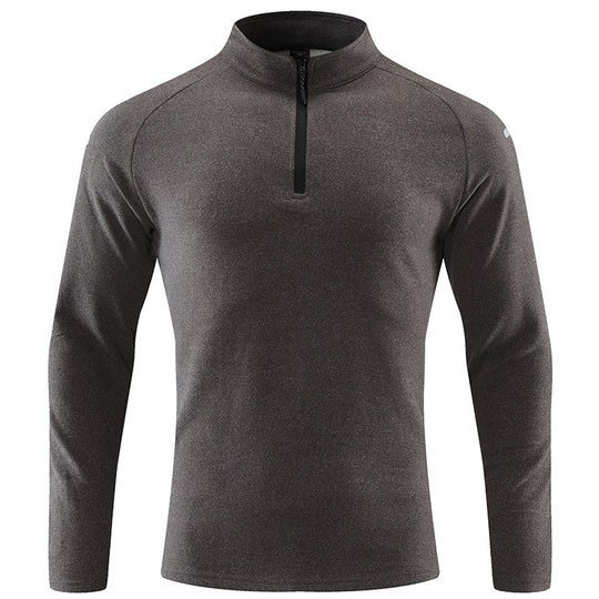 Herren Atmungsaktives Funktions-Langarmshirt mit Stehkragen und kurzem Reißverschluss Shop Nory