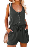 Damen Praktischer Jumpsuit mit Knopfdetails und verstellbarem Bund