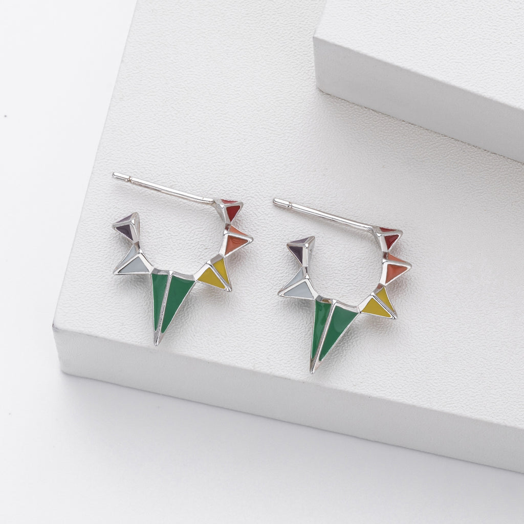 Damen Ohrhänger im modernen geometrischen Design aus 925 Sterling Silber Shop Nory