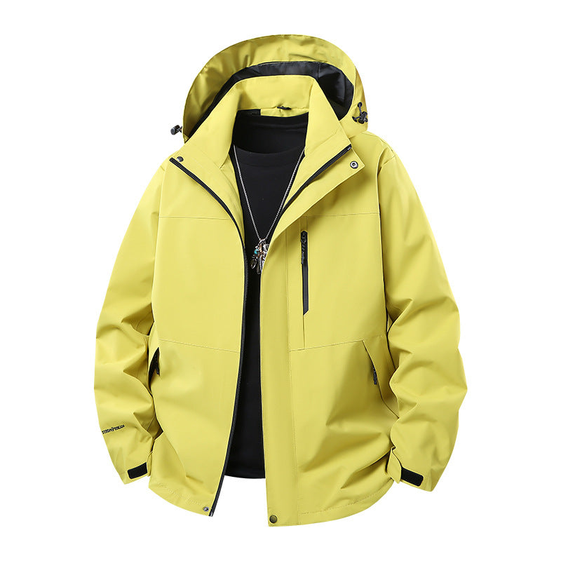 Herren Technische Softshell‑Regenjacke mit verschweißten Nähten, verstellbarer Kapuze und wasserabweisenden Reißverschlüssen Shop Nory