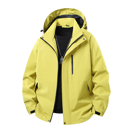 Herren Technische Softshell‑Regenjacke mit verschweißten Nähten, verstellbarer Kapuze und wasserabweisenden Reißverschlüssen Shop Nory