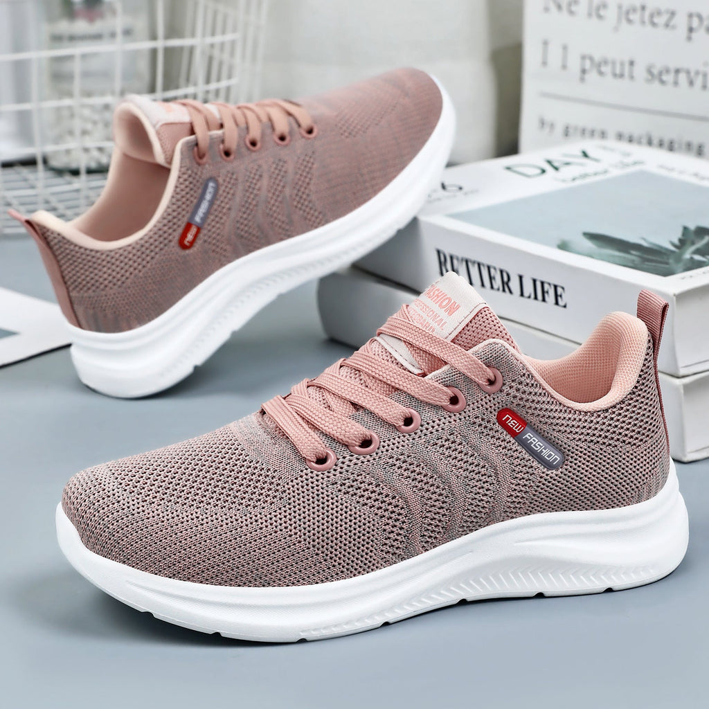 Damen Atmungsaktive und bequeme Sneaker mit elastischem Strickdesign Shopnory