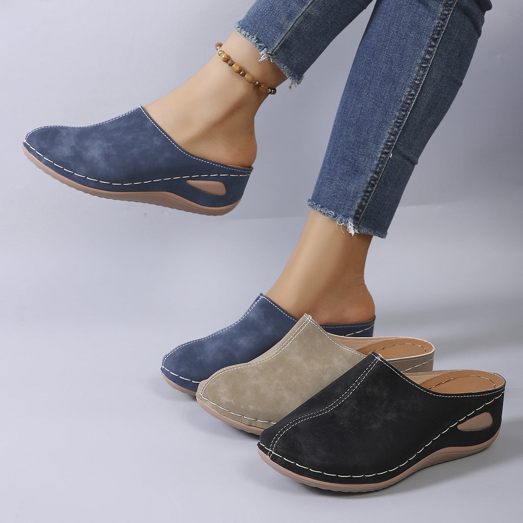 Damen Bequeme Clogs aus hochwertigem Leder mit ergonomischem Fußbett