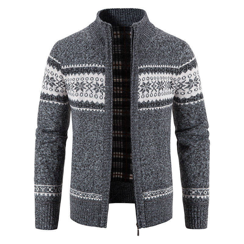 Herren Norweger-Strickzipjacke mit Stehkragen, wärmendem Fleecefutter und Reißverschluss Shop Nory