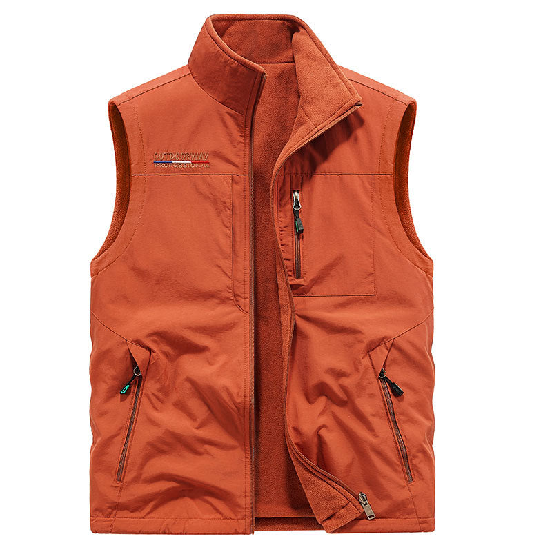 Herren Leichte Thermo-Fleeceweste mit Stehkragen, Frontreißverschluss und Seitentaschen Shop Nory
